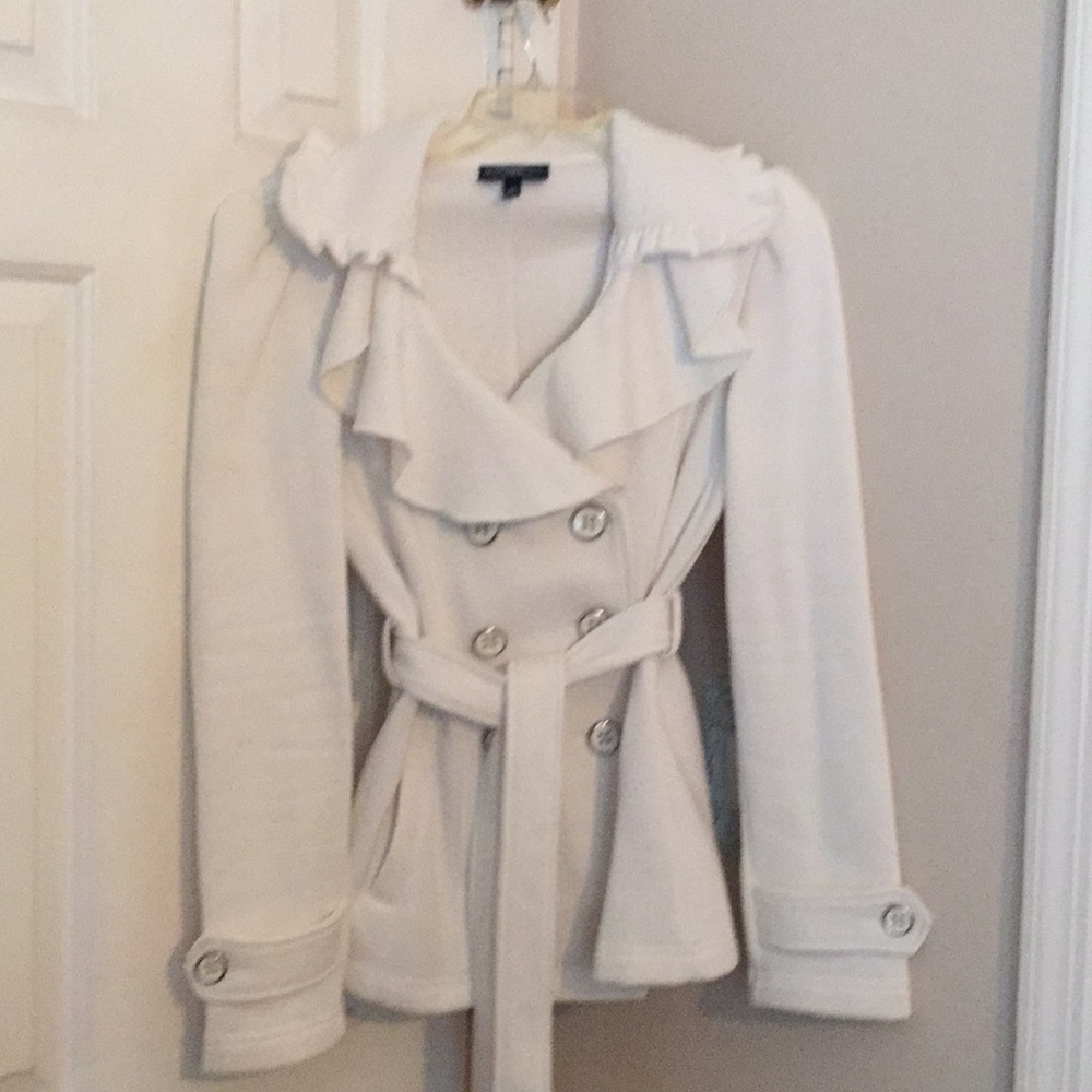 Double breasted white coat